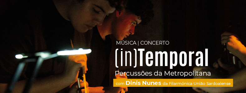 Sexteto de Percussões da Metropolitana no palco do CCGV 